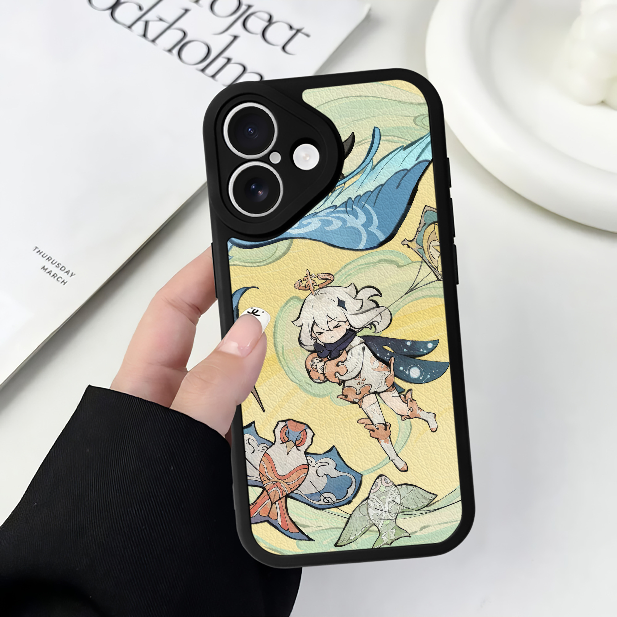 げんし神 genshin 【iPhone 16シリーズ対応】シリコンスマホケース（レザー調） 材質：シリコン